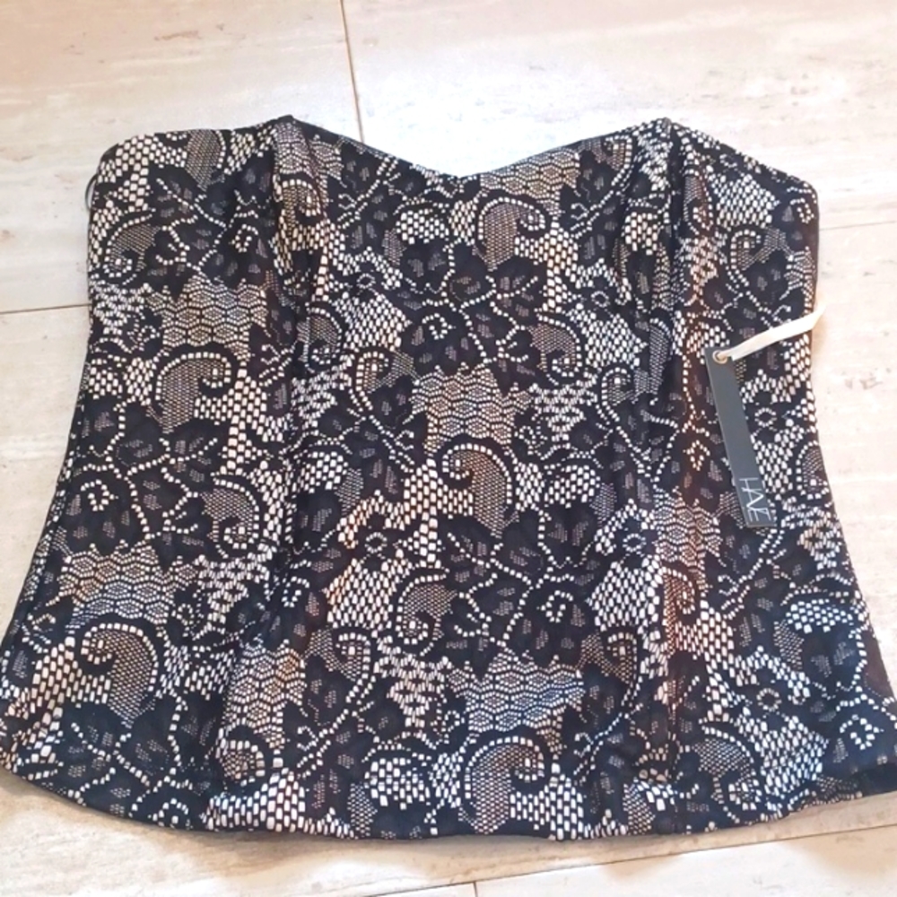 NWT HAVE Zipper Back Stretchy Corset Top